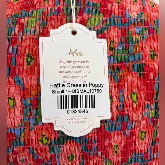 Ivy City Co. Hattie Smocked Midi Dress Poppy Floral Small - Picture 6 of 7